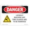 Signmission OSHA Danger Sign, Lockout Machine Any Time Guards, 10in X 7in Decal, 10" W, 7" H, Landscape OS-DS-D-710-L-2221 - alternate 1